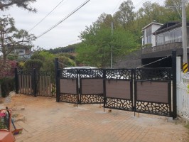 양평 테라스톤우드특수품  출입4쪽문 전원주택대문