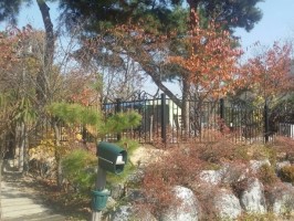 용인소재 테라창살 04-11(H:1.2)+ 출입쌍문  블랙 자연석 위시공
