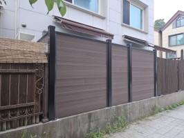 용인기흥 아파트테라스 합성목재W-4000 (앙카용, 높이1.65, 철거 후시공)